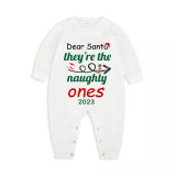 2023 Christmas Matching Family Pajamas Dear Santa They're The Naughty Ones Green Plaids Pajamas Set