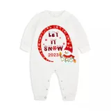 2023 Christmas Matching Family Pajamas Snowman Let It Snow Plaids Pajamas Set
