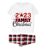 Christmas Matching Family Pajamas 2023 Family Christmas Hat White Short Pajamas Set