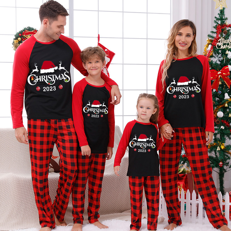 2023 Christmas Matching Family Pajamas Exclusive Design Christmas Couple Reindeer Green Pajamas Set
