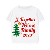 2023 Christmas Matching Family Pajamas Exclusive Family Together Flying Reindeer White Short Pajamas Set