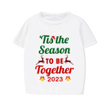 2023 Christmas Matching Family Pajamas Exclusive Design Merry Christmas Season Together White Short Pajamas Set