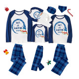 2023 Christmas Matching Family Pajamas Snowman Let It Snow Blue Pajamas Set