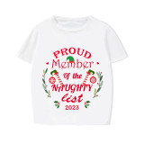 2023 Proud Member OF Naughty List White Christmas Short Set Matching Family Pajamas Set