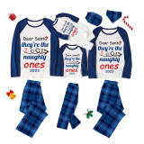 2023 Christmas Matching Family Pajamas Dear Santa They're The Naughty Ones Blue Pajamas Set