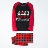 Christmas Matching Family Pajamas 2023 Family Christmas Hat Black Plaids Pajamas Set