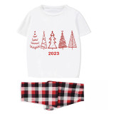 2023 Christmas Matching Family Pajamas Exclusive Christmas Tree White Short Pajamas Set