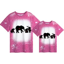 Mommy and Me Matching Clothing Top Elephant Mama And Mini Tie Dyed Family T-shirts