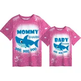 Mommy and Me Matching Clothing Top Baby Mom Shark Boo Boo Boo Tie Dyed Family T-shirts