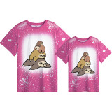 Mommy and Me Matching Clothing Top Sloth Family Tie Dyed Family T-shirts