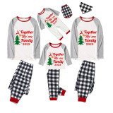 2023 Christmas Matching Family Pajamas Exclusive Family Together Flying Reindeer Black White Plaids Pajamas Set