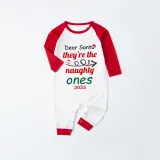 2023 Christmas Matching Family Pajamas Dear Santa They're The Naughty Ones Red Pajamas Set