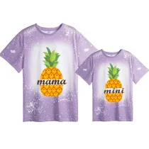 Mommy and Me Matching Clothing Top Pineapple Mama And Mini Tie Dyed Family T-shirts