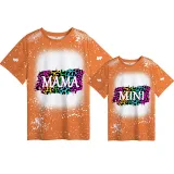 Mommy and Me Matching Clothing Top Colorful Leopard Tie Dyed Family T-shirts
