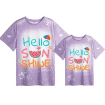 Mommy and Me Matching Clothing Top Hello Sun Shine Mama And Mini Tie Dyed Family T-shirts