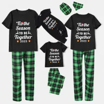 2023 Christmas Matching Family Pajamas Exclusive Design Merry Christmas Season Together Black Short Pajamas Set
