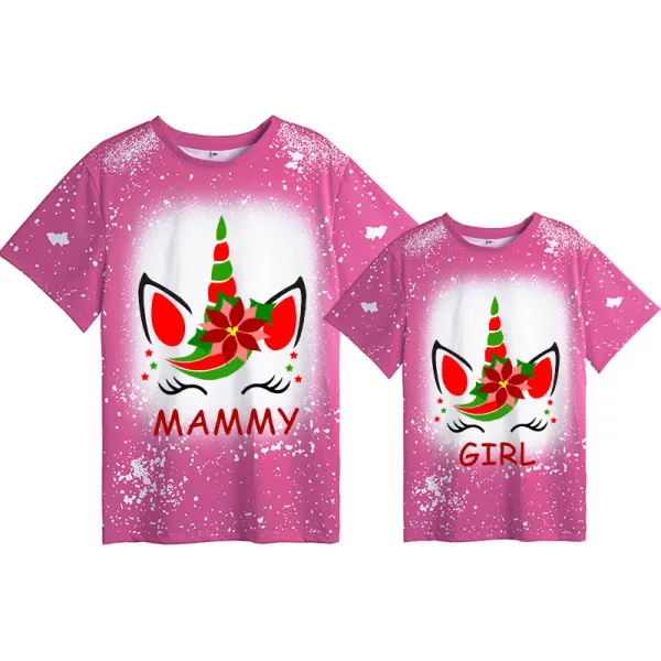 Mommy and Me Matching Clothing Top Unicorn Mama Mini Tie Dyed Family T-shirts