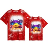 Mommy and Me Matching Clothing Top Summer Vacation Mama And Mini Tie Dyed Family T-shirts