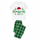 2023 Christmas Matching Family Pajamas Exclusive Design Christmas Couple Reindeer green Short Pajamas Set