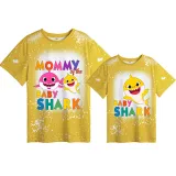 Mommy and Me Matching Clothing Top Mommy Baby Shark Tie Dyed Family T-shirts