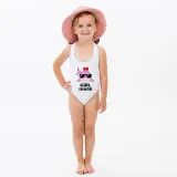 Mommy and Me Bathing Suits Mommy Girl Shark Flower Shoulder Backless Swimsuits