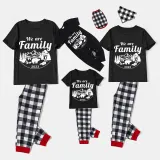 2023 Christmas Matching Family Pajamas Christmas Exclusive Design We are Family Polar Bear Black Short Pajamas Set