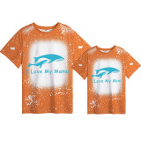 Mommy and Me Matching Clothing Top Whale I Love My Mama Mini Tie Dyed Family T-shirts