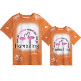 Mommy and Me Matching Clothing Top Flamingos Tie Dyed Family T-shirts