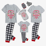 2023 Proud Member OF Naughty List White Christmas Gray Short Set Matching Family Pajamas Set