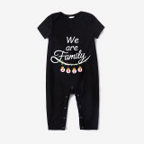 2023 Christmas Matching Family Pajamas Exclusive Design We Are Family Pendant Black Short Pajamas Set
