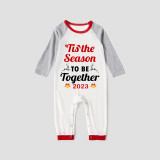 2023 Christmas Matching Family Pajamas Exclusive Design Merry Christmas Season Together White Black Plaids Pajamas Set