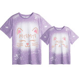 Mommy and Me Matching Clothing Top Cat Smile Tie Dyed Family T-shirts