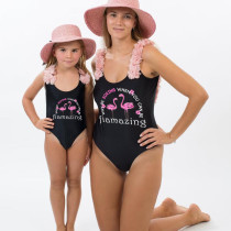 Mommy and Me Bathing Suits Why Be Boring When You Can Be Fiamazing Flower Shoulder Backless Swimsuits