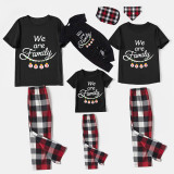 2023 Christmas Matching Family Pajamas Exclusive Design We Are Family Pendant Black Short Pajamas Set