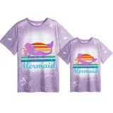 Mommy and Me Matching Clothing Top I'm a Mermaid Mama And Mini Tie Dyed Family T-shirts