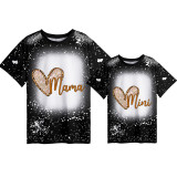 Mommy and Me Matching Clothing Top Heart Mama Mini Tie Dyed Family T-shirts