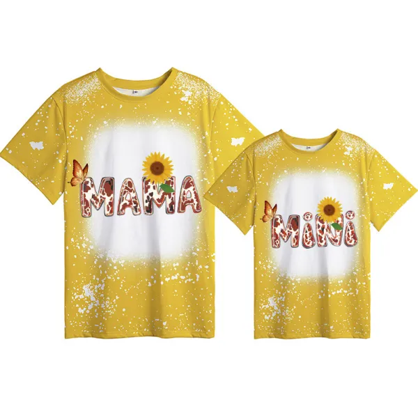 Mommy and Me Matching Clothing Top Sunflower Butterfly Mama Mini Tie Dyed Family T-shirts