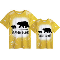 Mommy and Me Matching Clothing Top Bear With Glasses Mama Mini Tie Dyed Family T-shirts