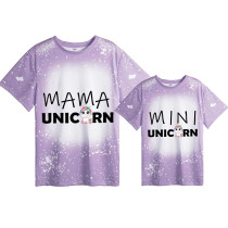 Mommy and Me Matching Clothing Top Unicorn Magic Time Tie Dyed Family T-shirts
