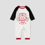 2023 Proud Member OF Naughty List White Christmas Multicolor Pants Set Matching Family Pajamas Set