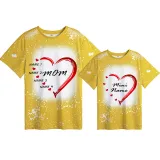 Mommy and Me Matching Clothing Top Mama Mini Name Diy Heart Tie Dyed Family T-shirts