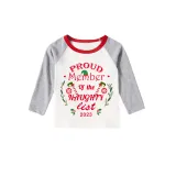 2023 Proud Member OF Naughty List White Christmas Red Plaids Pants Set Matching Family Pajamas Set