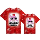 Mommy and Me Matching Clothing Top Mommy Girl Shark Tie Dyed Family T-shirts