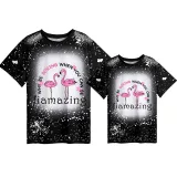 Mommy and Me Matching Clothing Top Flamingos Tie Dyed Family T-shirts