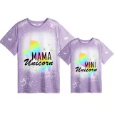 Mommy and Me Matching Clothing Top Unicorn Slogan Tie Dyed Family T-shirts