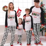 2023 Christmas Matching Family Pajamas Christmas Exclusive Design Merry Christmas Crew White Christmas Pajamas Set