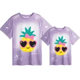 Mommy and Me Matching Clothing Top Pineapple With Glasses Mama And Mini Tie Dyed Family T-shirts