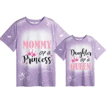 Mommy and Me Matching Clothing Top Daughter Of The Queen Mommy Of A Princess Tie Dyed Family T-shirts