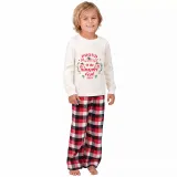 2023 Proud Member OF Naughty List White Christmas Red Plaids Pants Set Matching Family Pajamas Set