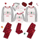 2023 Christmas Matching Family Pajamas Exclusive Merry Christmas Beatiful Tree Red Pajamas Set